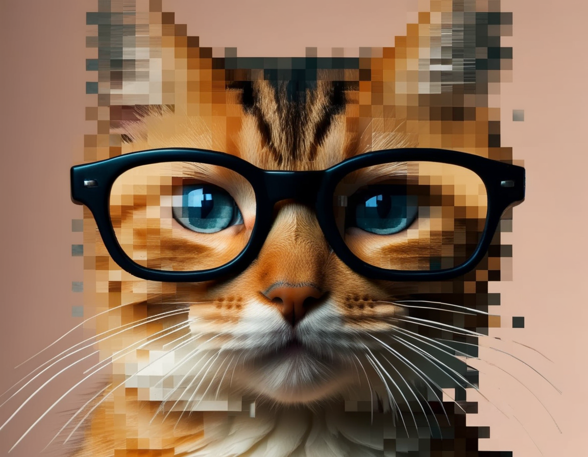 00076-_lora_Aether_Pixel_v1_SDXL_LoRA_1_ close-up of a cat with glasses dissolving into pixels.png